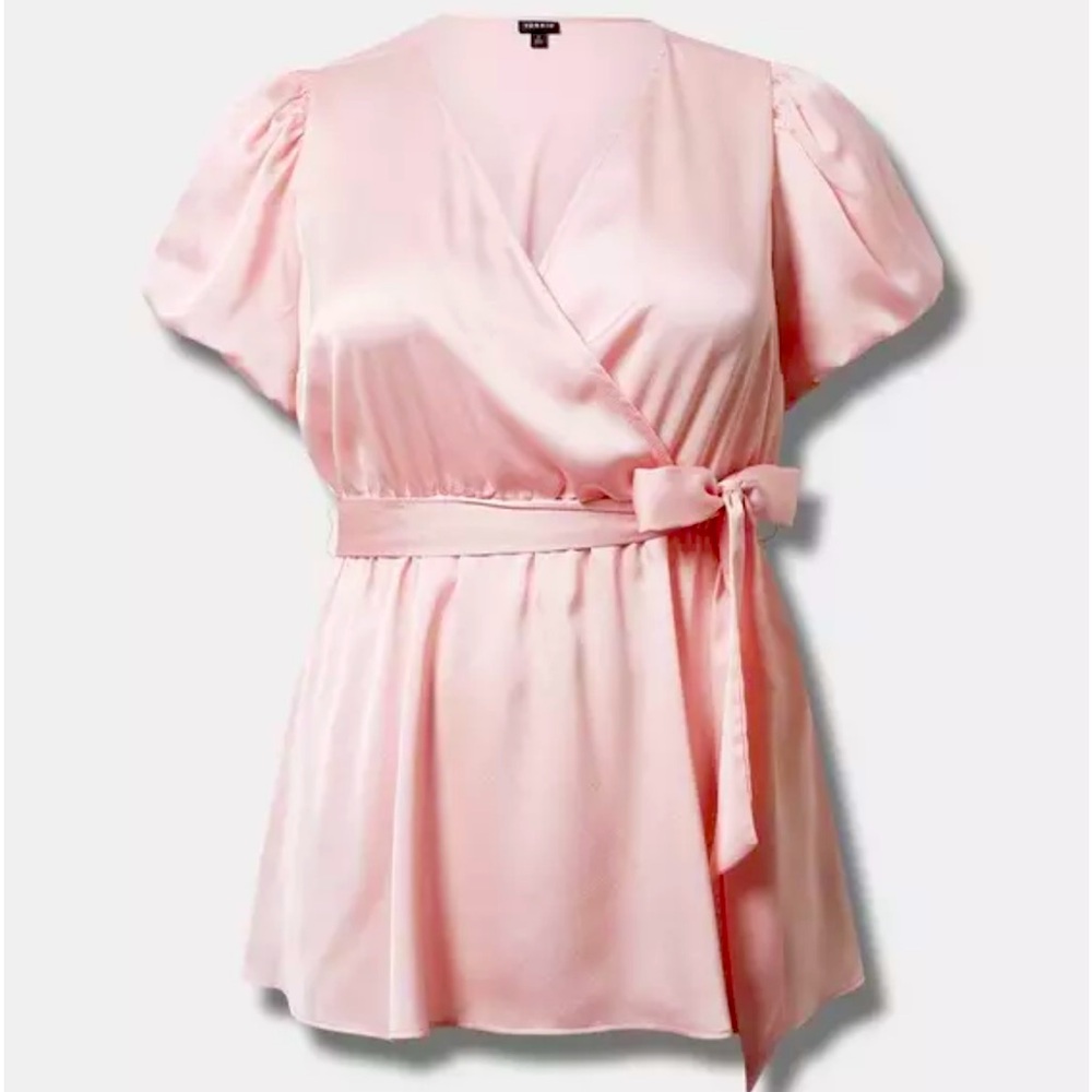 NWOT Torrid Babydoll Satin Surplice Blouse Plus Size 2